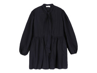 Blue Zas Bow Detail Long Length Dress