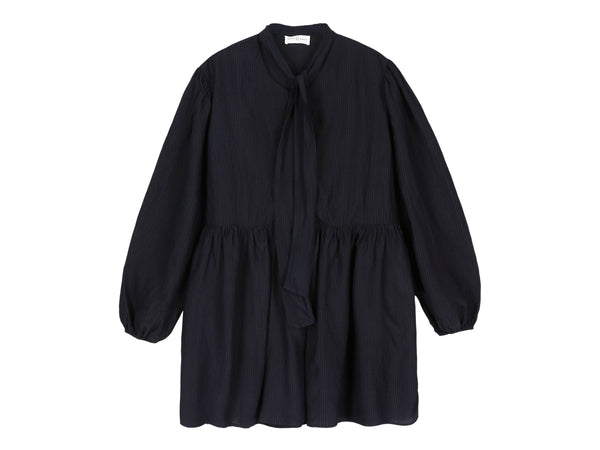 Blue Zas Bow Detail Long Length Dress