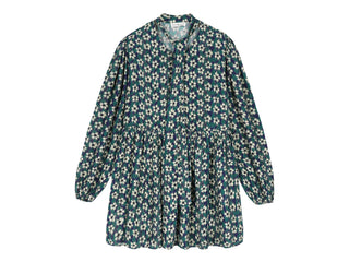 Navy Zas Patterened Bow Detail Long Length Dress