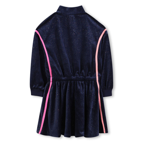 Navy Shimmer Velour Dress