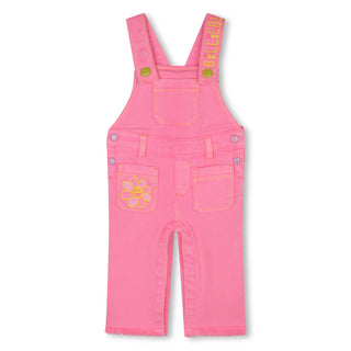 Pink Baby Overalls with Embroidery