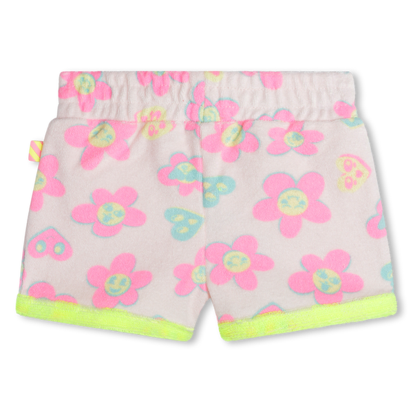 Light Pink Baby Terry Flower Shorts