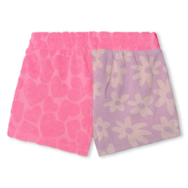 Multicolor Terry Shorts with Hearts