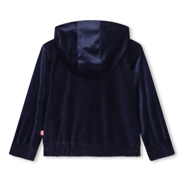 Indigo Zip Up Velvet Sweatshirt