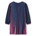 Indigo Pleated Neon Highlight Dress