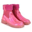 Pink Iridescent Chelsea Boots