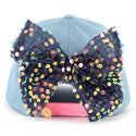 Blue Bleach Bow Baseball Hat