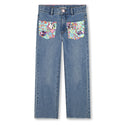 Denim 3D Flower Pocket Jeans