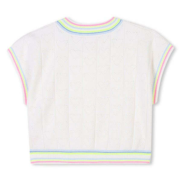 Ivory Hearts Short Sleeve Sweater