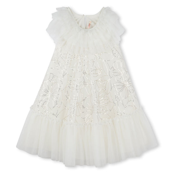 Ivory Embroidered Sequin Ceremony Dress