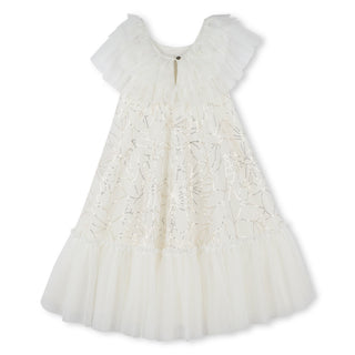 Ivory Embroidered Sequin Ceremony Dress