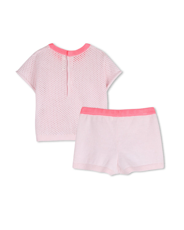 Pink Baby Cotton Tee and Shorts Set