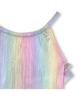 Multicolor Baby Ruffle Back Iridescent Swimsuit