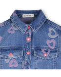 Blue Denim Heart Print Dress