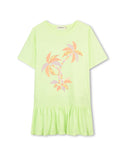 Lime Sequin Palm Tree T-Shirt Dress