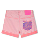 Pink Sequin Pocket Twill Short