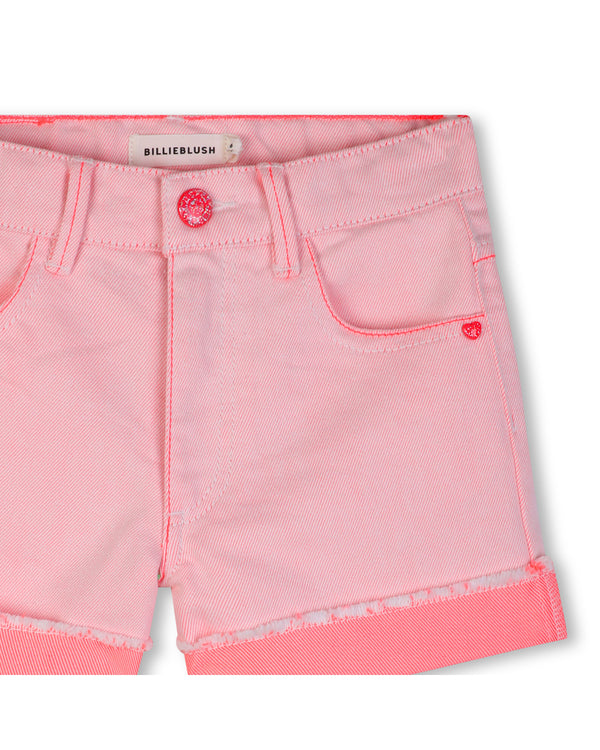 Pink Sequin Pocket Twill Short