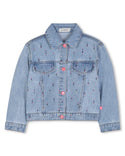 Blue Denim Multicolor Rhinestone Jacket
