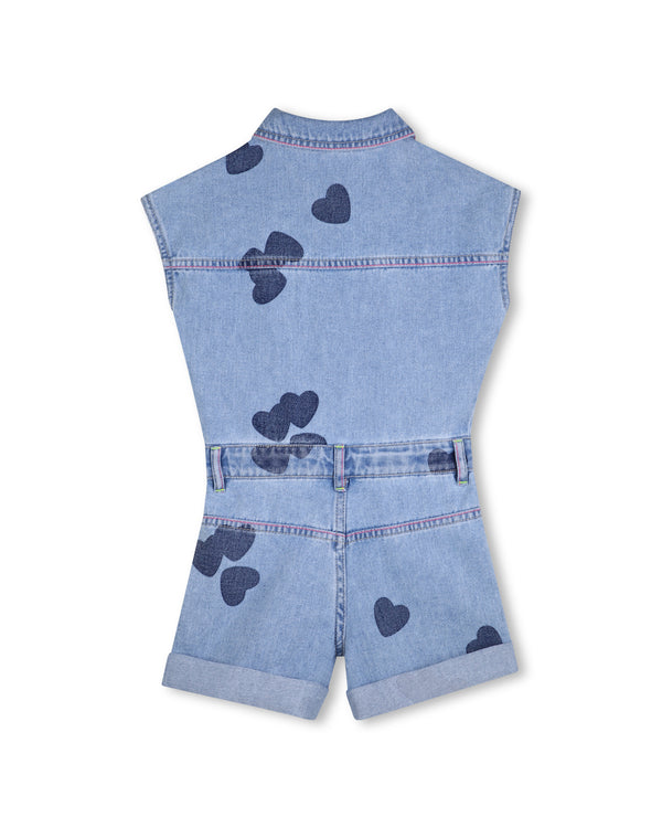 Blue Denim Heart Romper