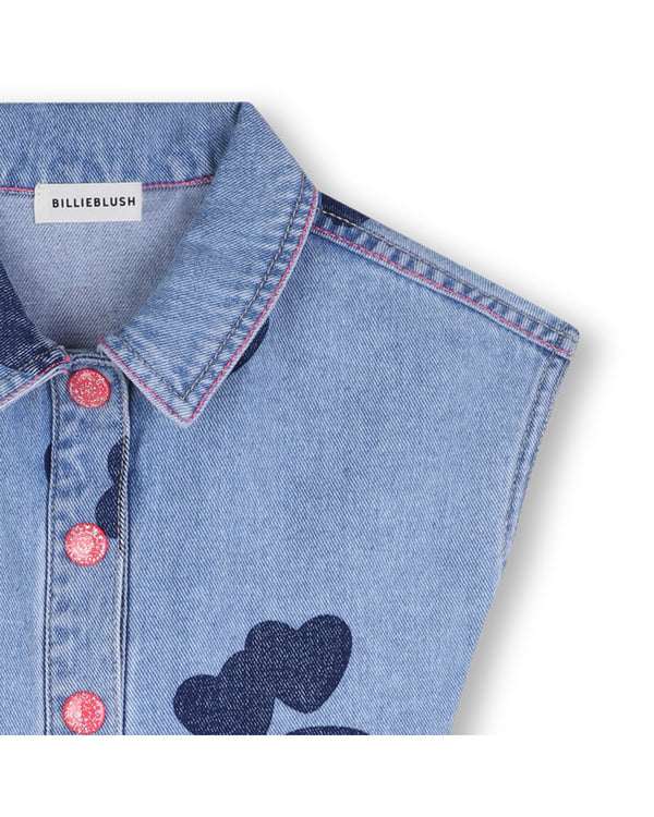 Blue Denim Heart Romper