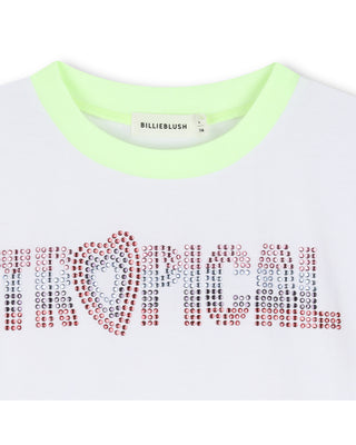 White with Lime Neck Tropical Tee