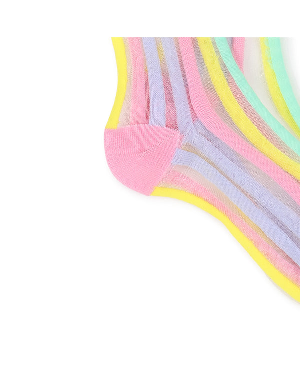 Multicolor Striped Mid Calf Sock