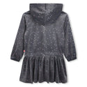 Charcoal Grey Embellished Velvet Hooded Dress