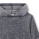 Charcoal Grey Embellished Velvet Hooded Dress