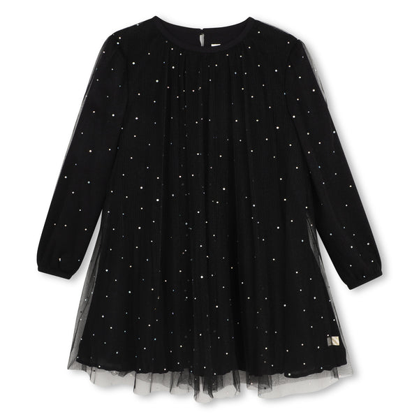 Black Rhinestone Tulle Dress