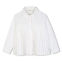 Ivory Pleated Collared Blouse