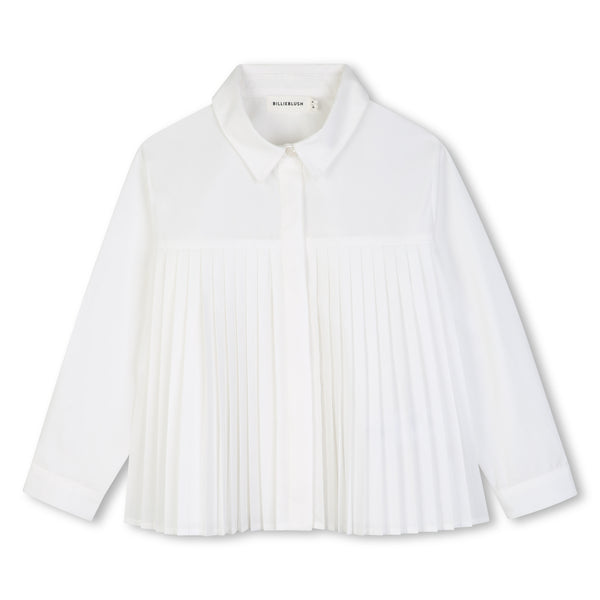 Ivory Pleated Collared Blouse