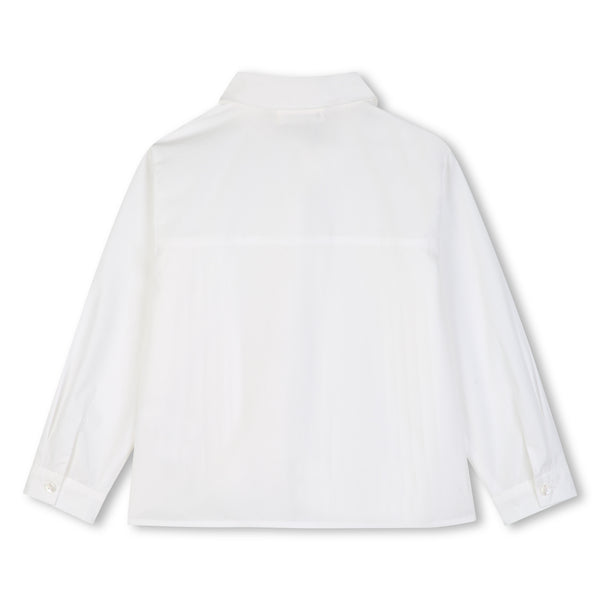 Ivory Pleated Collared Blouse