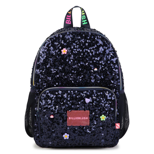 Navy Sequin Charm Backpack