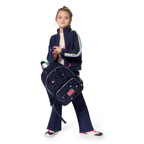 Navy Sequin Charm Backpack