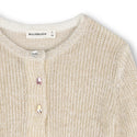 Light Gold Shiny Knit Cardigan