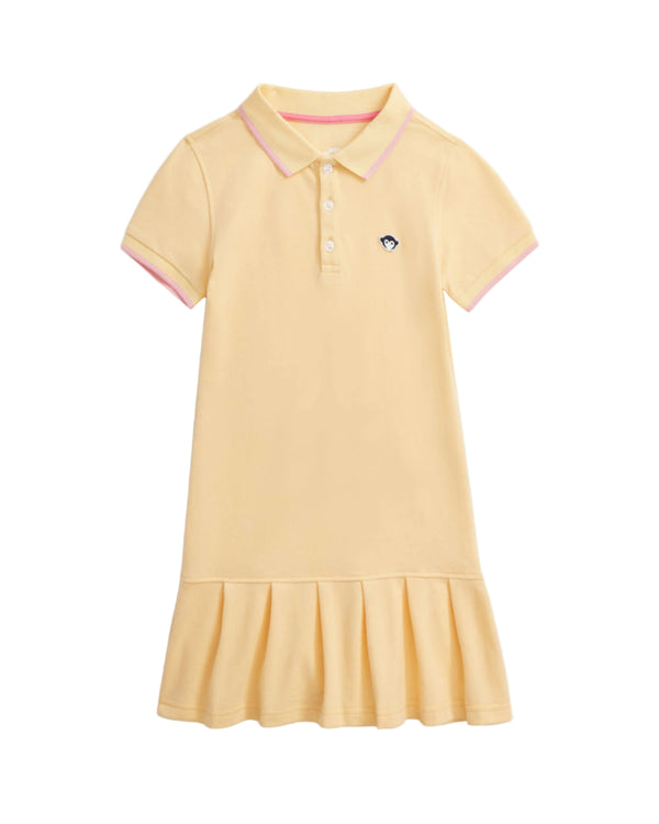 Yellow Pleated Polo Dress