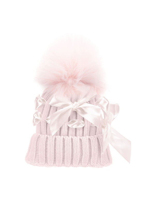 Light Pink Knit Bow Hat