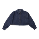 Blue Cropped Denim Shirt