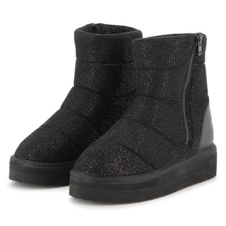 Black Glitter Winter Boots