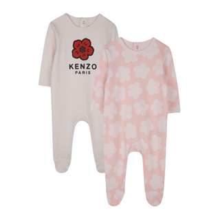 Pink Baby Printed Footies 2 Pc Gift Set