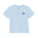 Blue Big Boys Striped Henley Tee