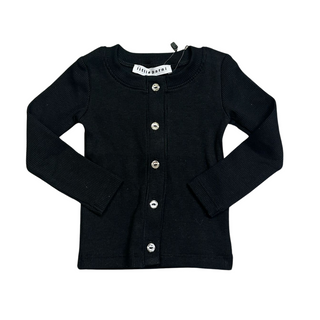 Black Rhinestone Button Pocket Cardigan