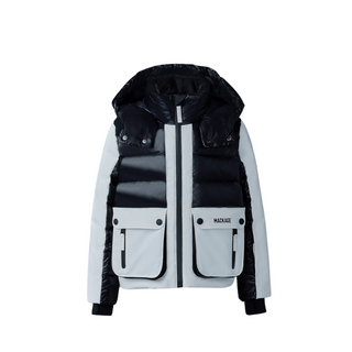 Black-White Andre Little Kid Hooded Down Jacket