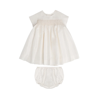 White Baby Silk Taffeta Dress