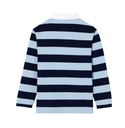 Blue Silence Striped Long Sleeve Polo
