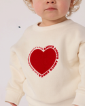 White Baby Red Heart Crewneck