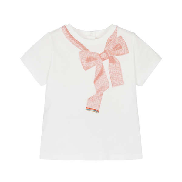 White Baby Bow Print Tee