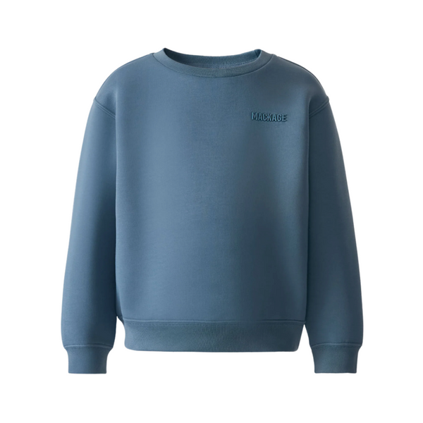 Blue Big Kid Sawyer Logo Crewneck