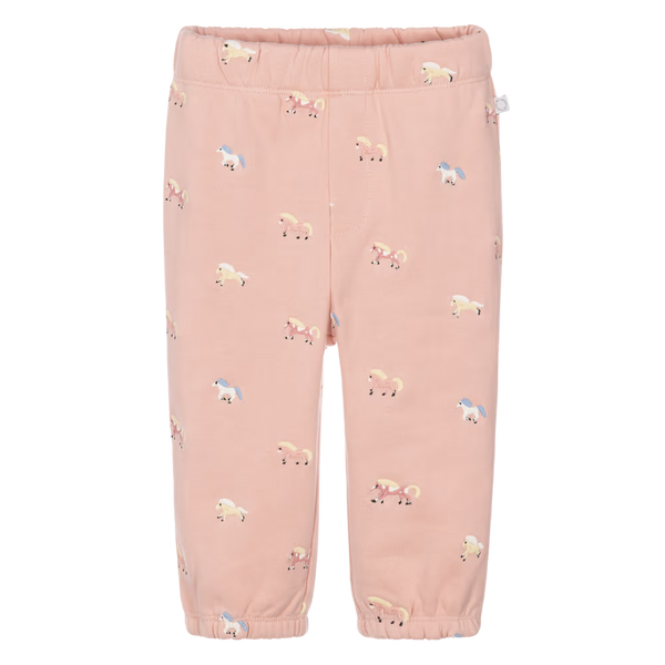 Baby Pink Horse Embroidered Sweatpants