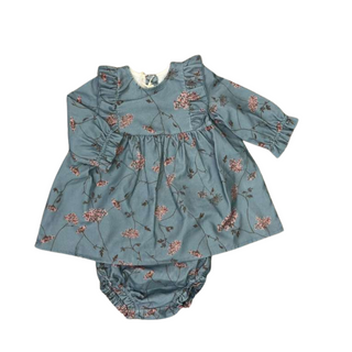 Blue Floral Vine Bloomer and Dress